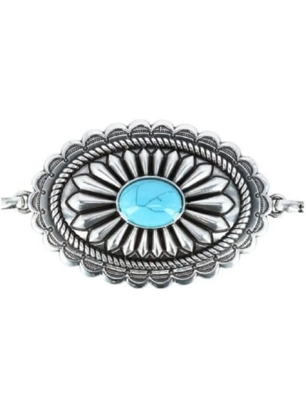 Stylish Women's Concho Belt with Black Center Stones & Lobster Claw Closure